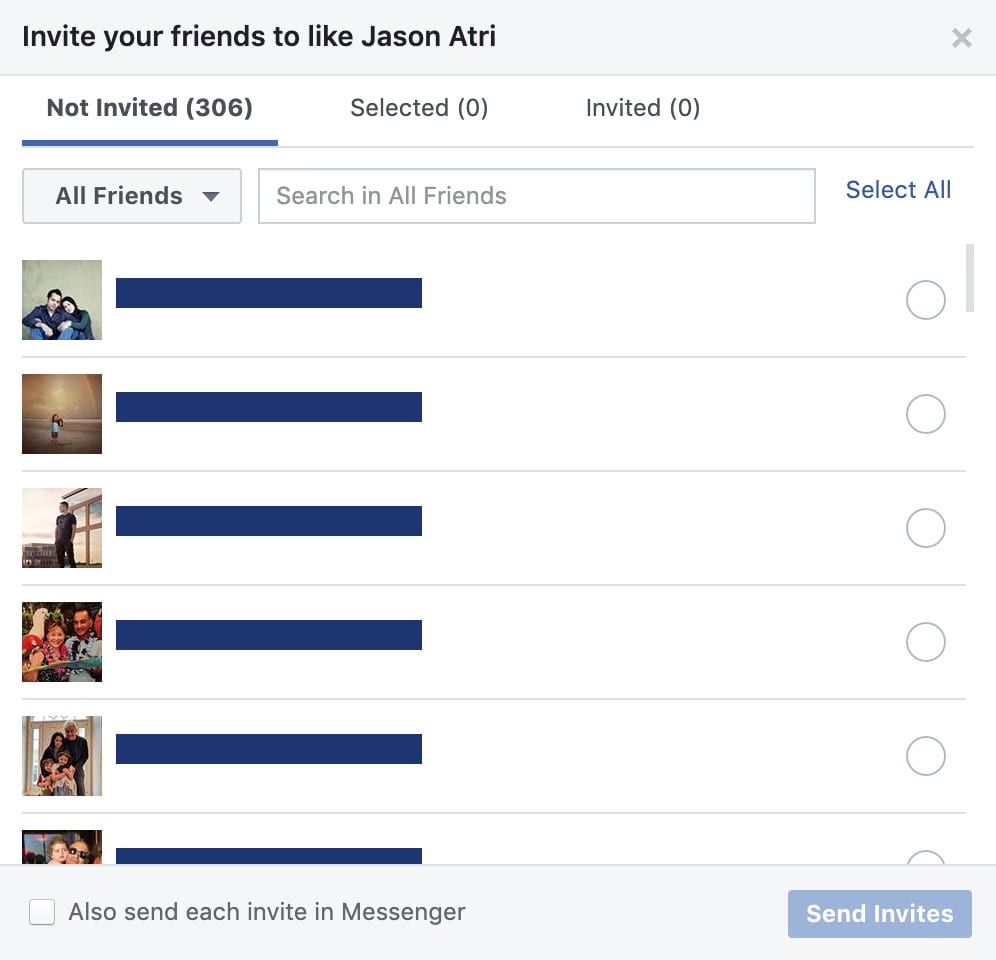 Facebook Friends Invite